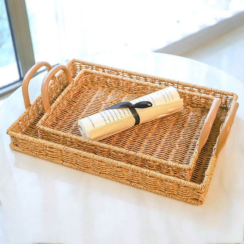 Women's Rectangular Basket with Integrated Handles Kalsten