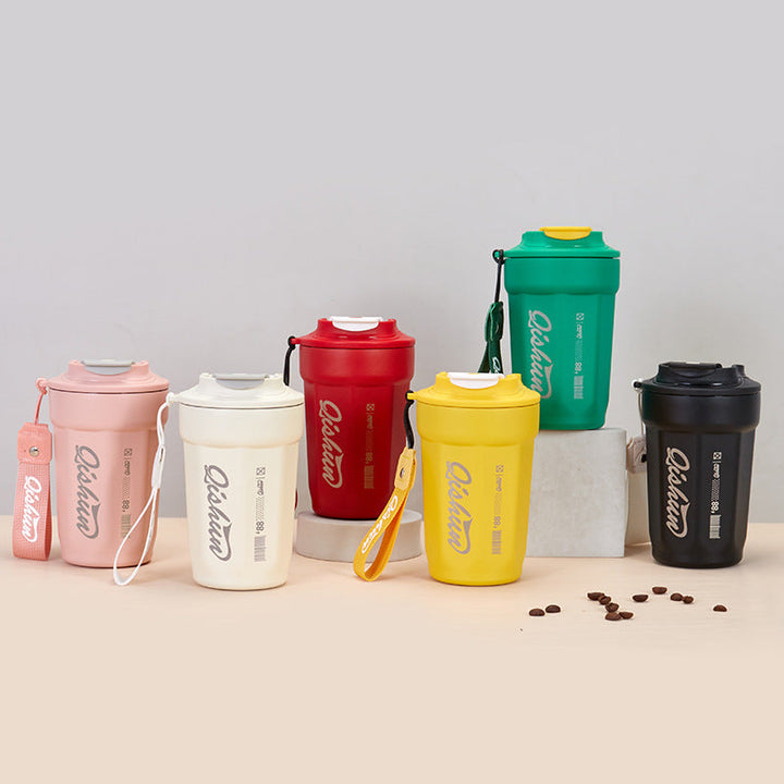 Ladies practical insulated drinking cup with carry strap Kalsten