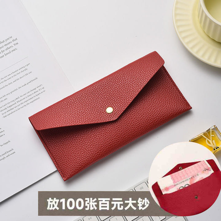 Elegant Textured Leather Clutch Wallet Kalsten