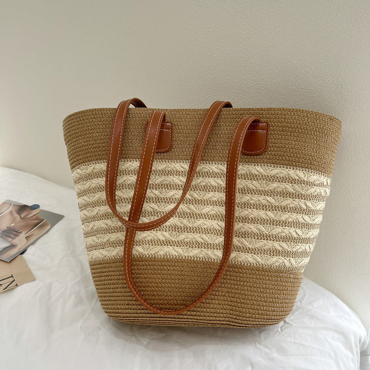 Handcrafted wicker bag with elegant leather accents Kalsten