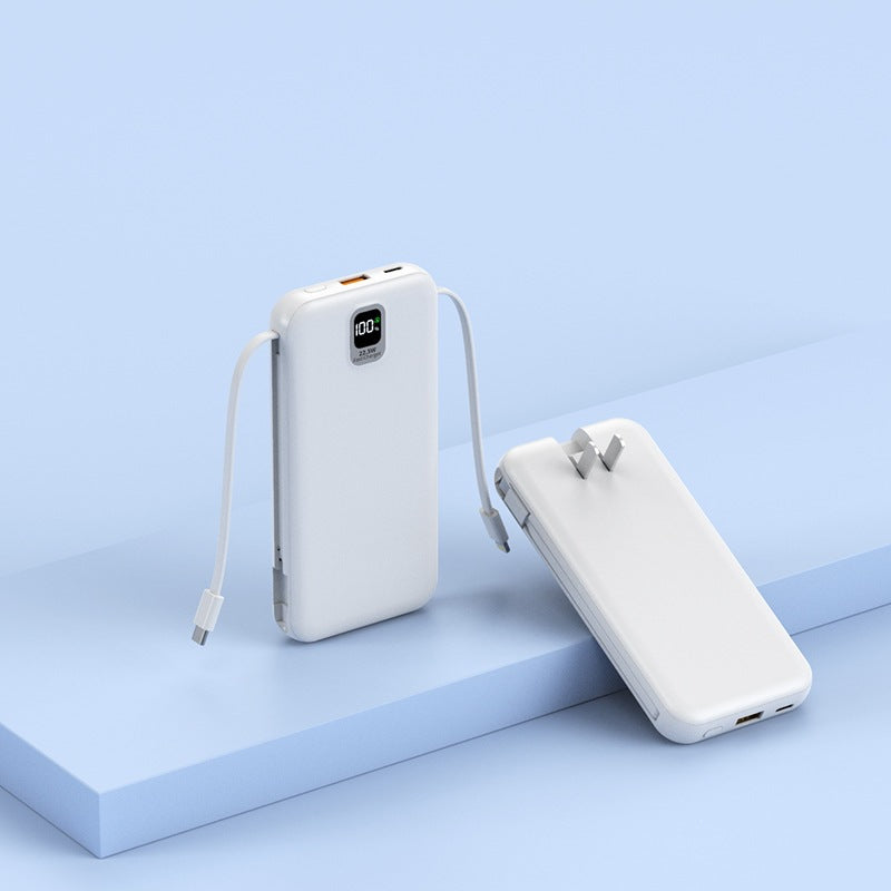 Portable power bank with integrated charging cable and LED display Kalsten