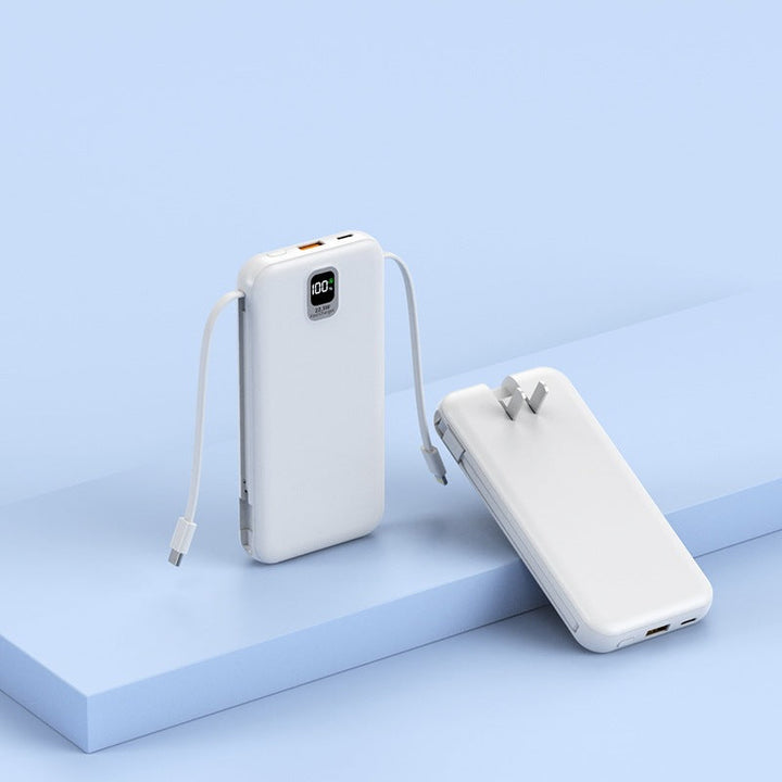Portable power bank with integrated charging cable and LED display Kalsten