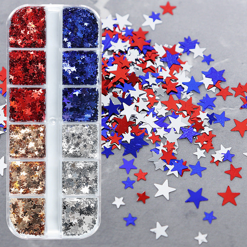 Women's nan star-shaped nail art glitter sequin mix kit for gel and acrylic application Kalsten