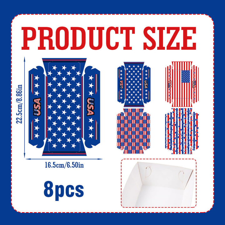Unisex nan decorative gift boxes made of sturdy cardboard with foldable plug bottom and Americana star-and-stripes pattern Kalsten