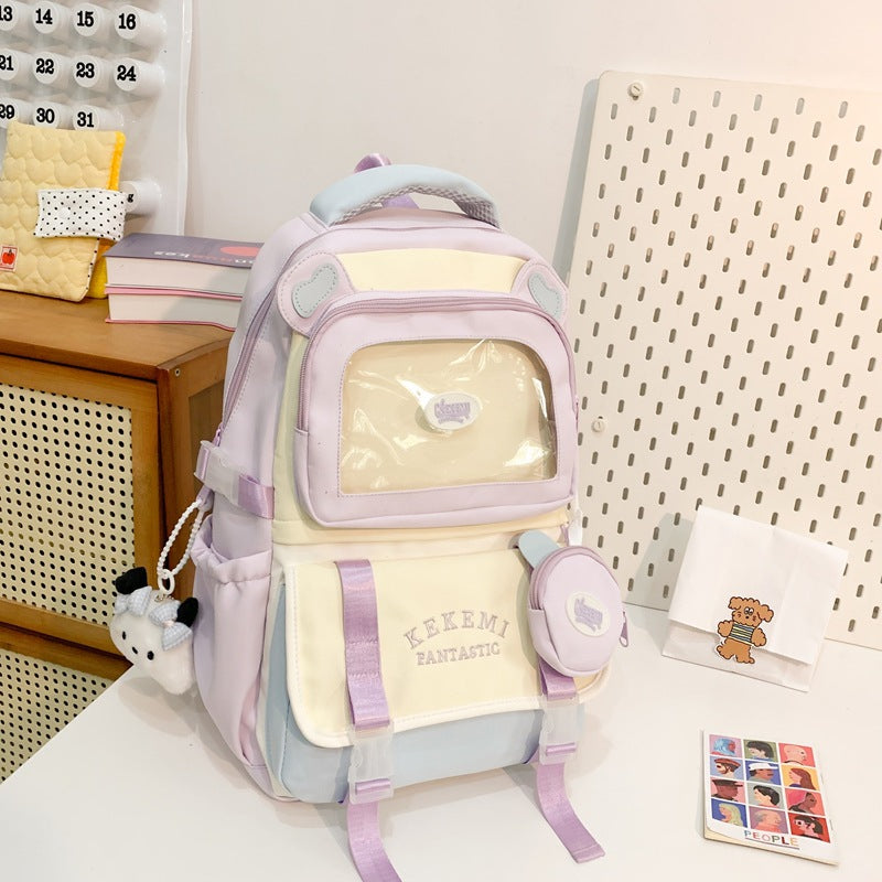 Cute Animal-Themed Multi-Pocket School Backpack