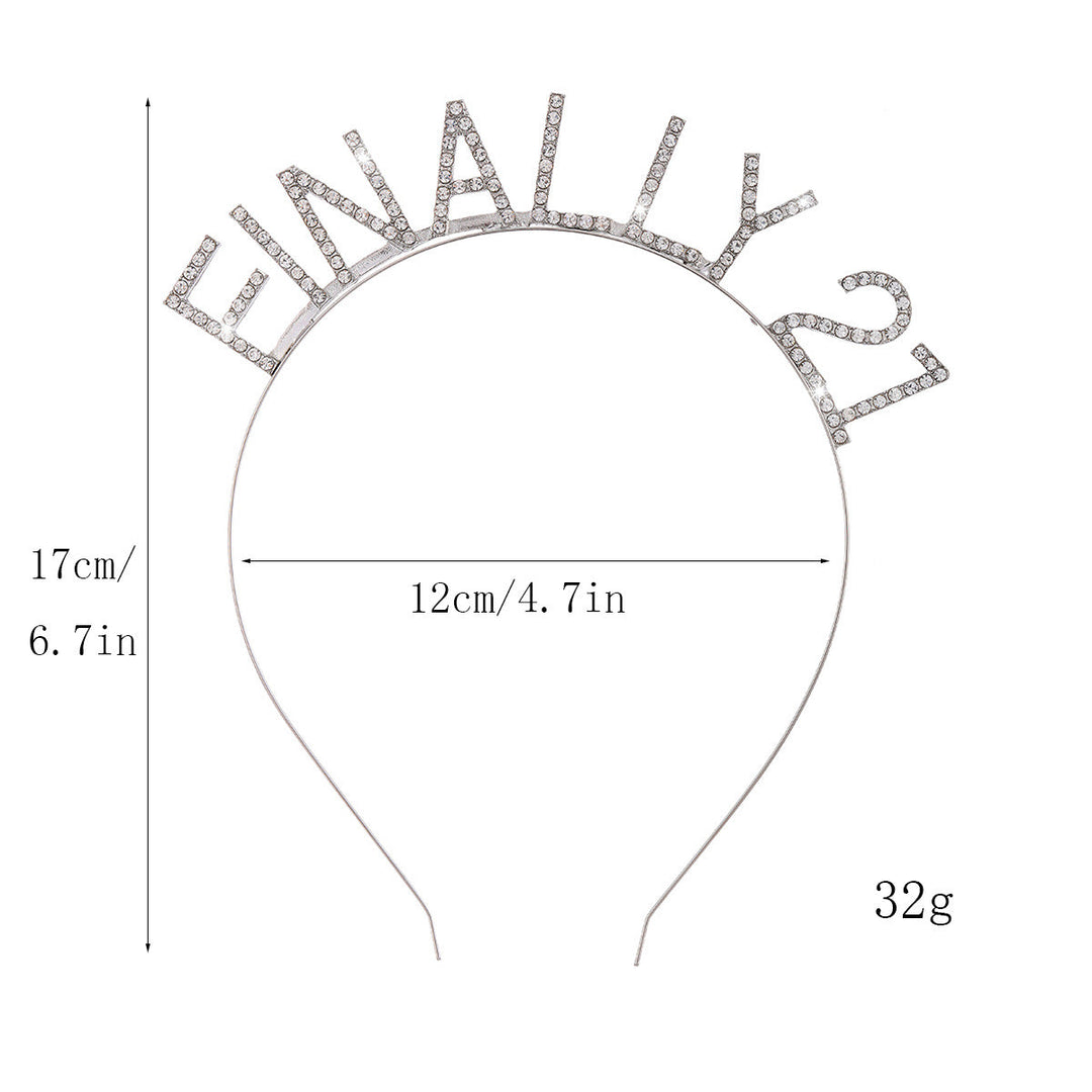 Women's Glittering Hairband with Inscription Kalsten