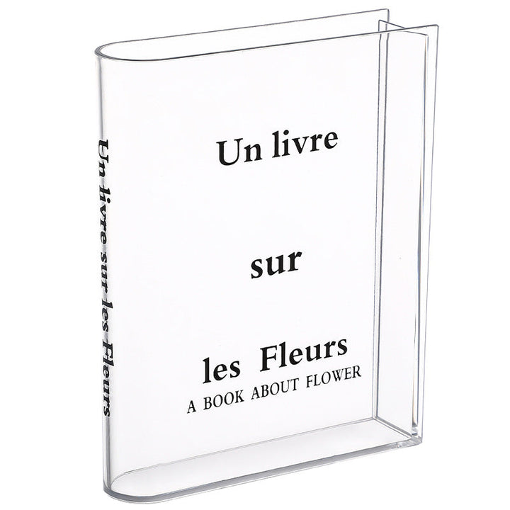 Slim Acrylic Standing Display Vase For Single-Stem Arrangements And Narrow Ledge
