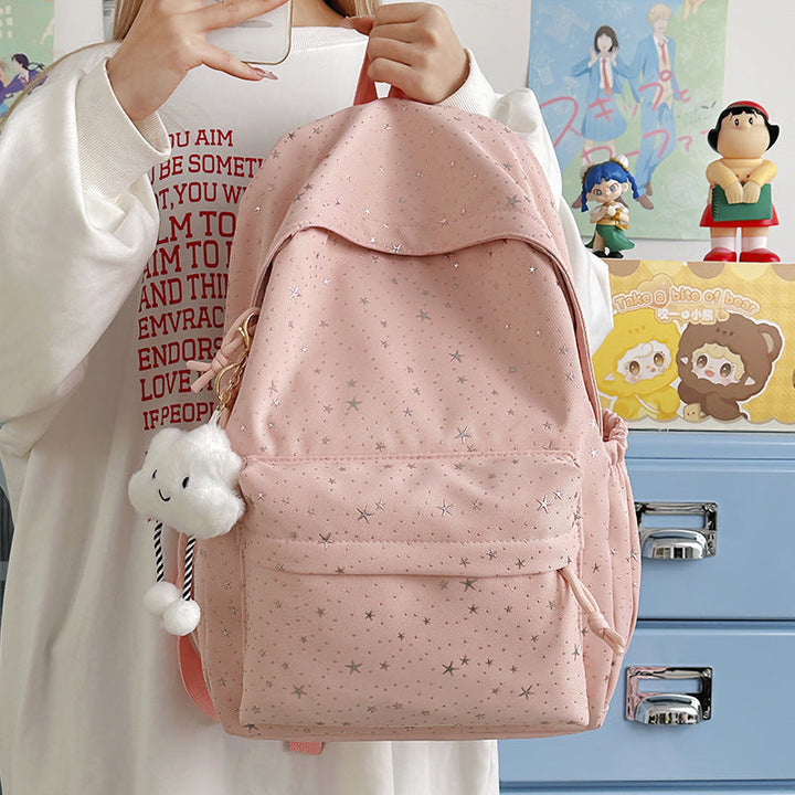 Backpack Made of Durable Material with Sparkling Stars Kalsten