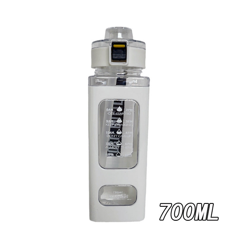 Women's water bottle with integrated time markers and straw Kalsten