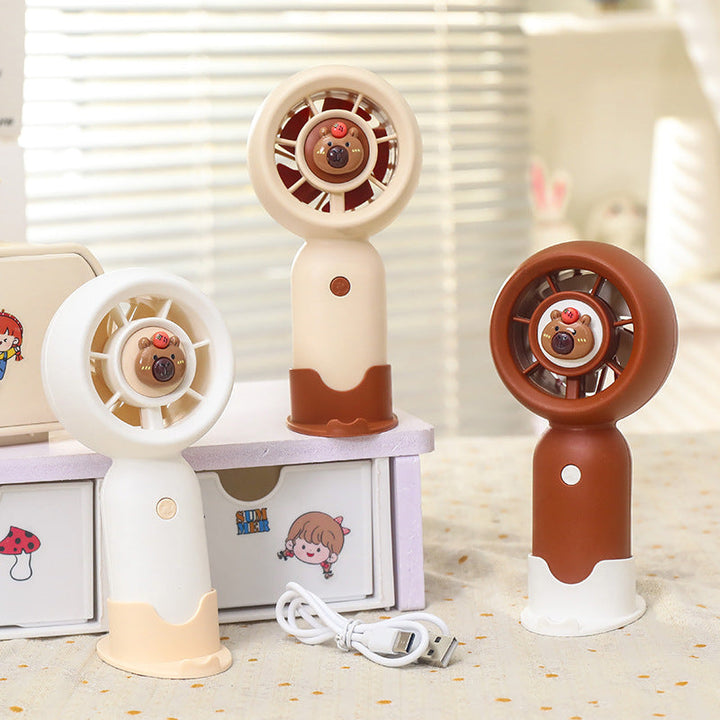 Women's Portable Mini Hand Fan with Ergonomic Handle and Cute Animal Design Kalsten