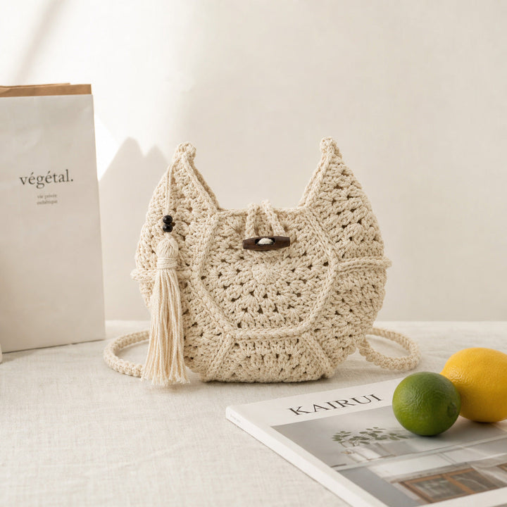 Hand-knotted shoulder bag with tassels Kalsten