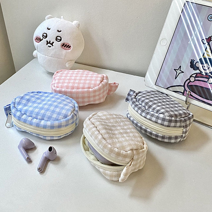 Handmade cosmetic bag in gingham design Kalsten