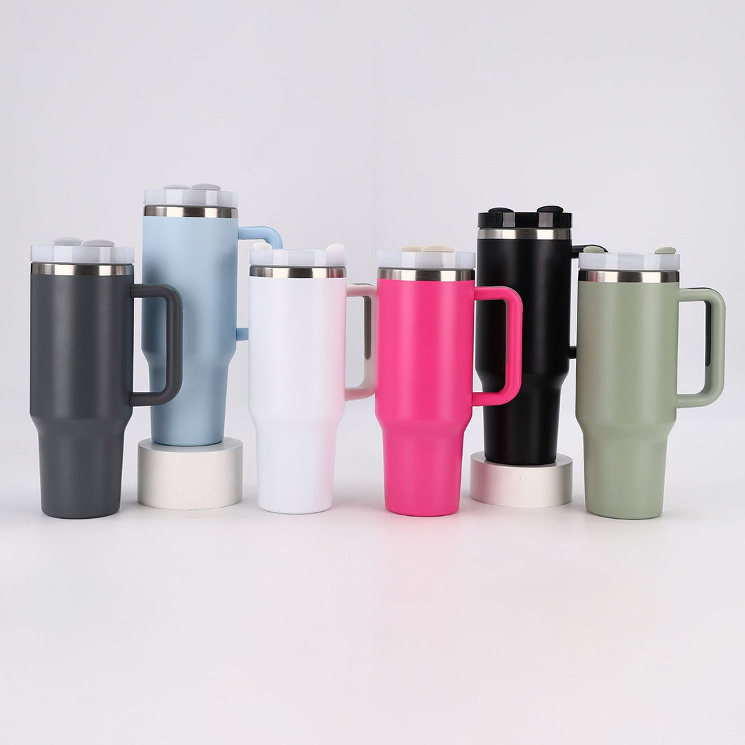 Ladies Insulated Mug with practical handling and integrated straw Kalsten