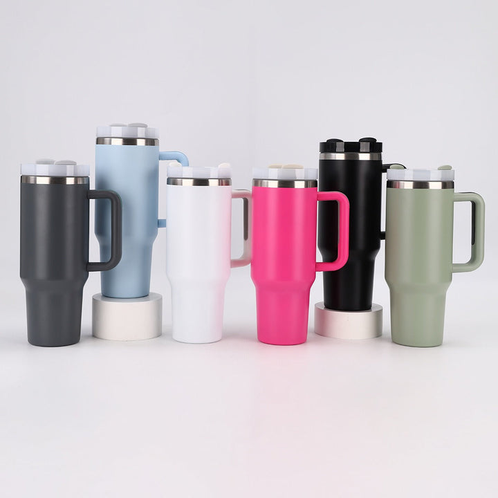 Ladies Insulated Mug with practical handling and integrated straw Kalsten