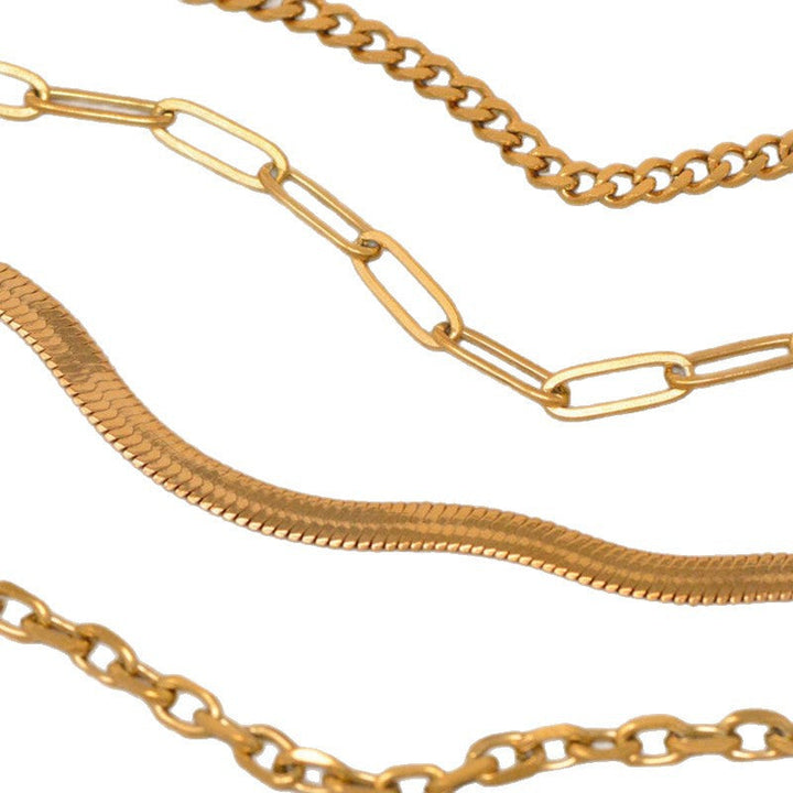 Layered Gold Chain Bracelet Set Kalsten