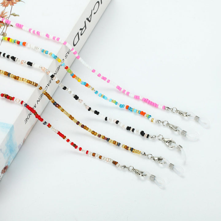Colored bead necklace with carabiner clasp Kalsten