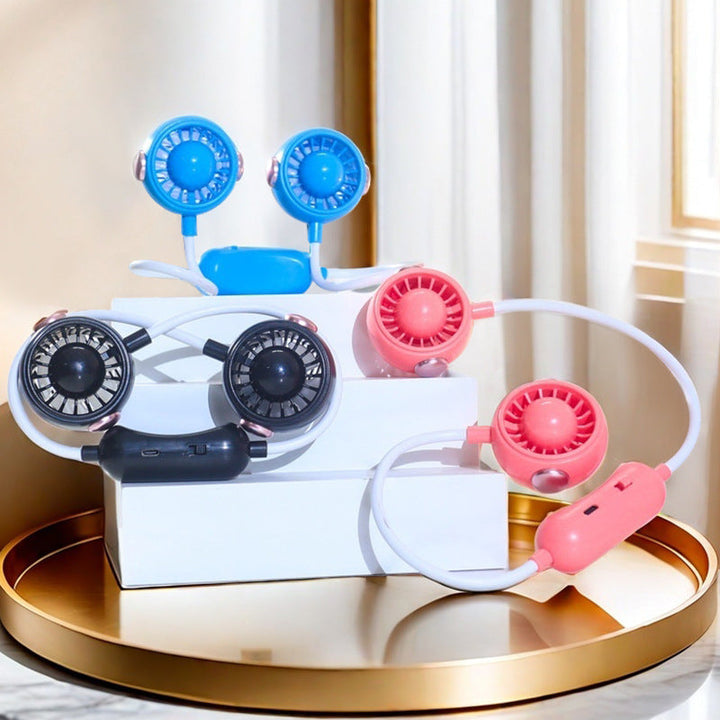 Women's Portable USB Neck Fan with Flexible Holder Kalsten