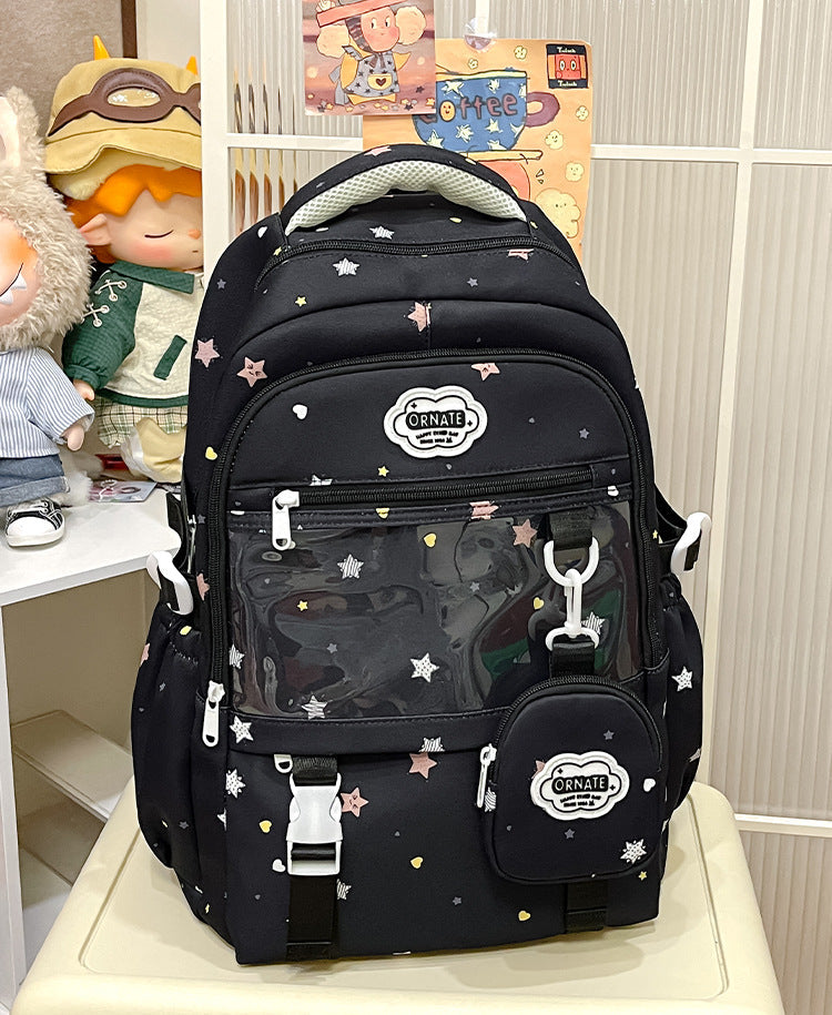 Stylish Star-Patterned School Backpack Kalsten