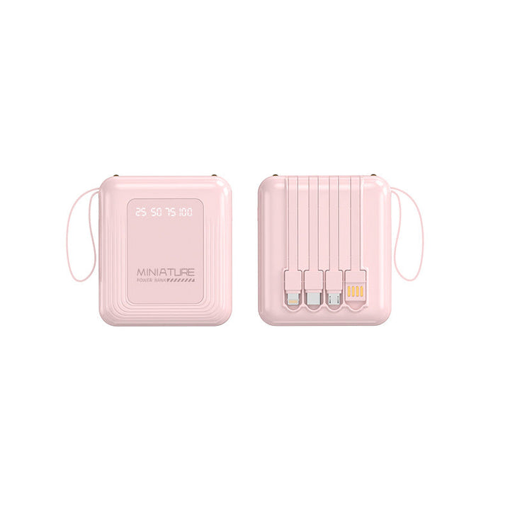 Compact multi-port portable power bank with built-in cables Kalsten