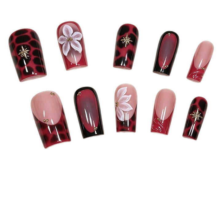 Artistic Floral Press-On Nail Set Kalsten