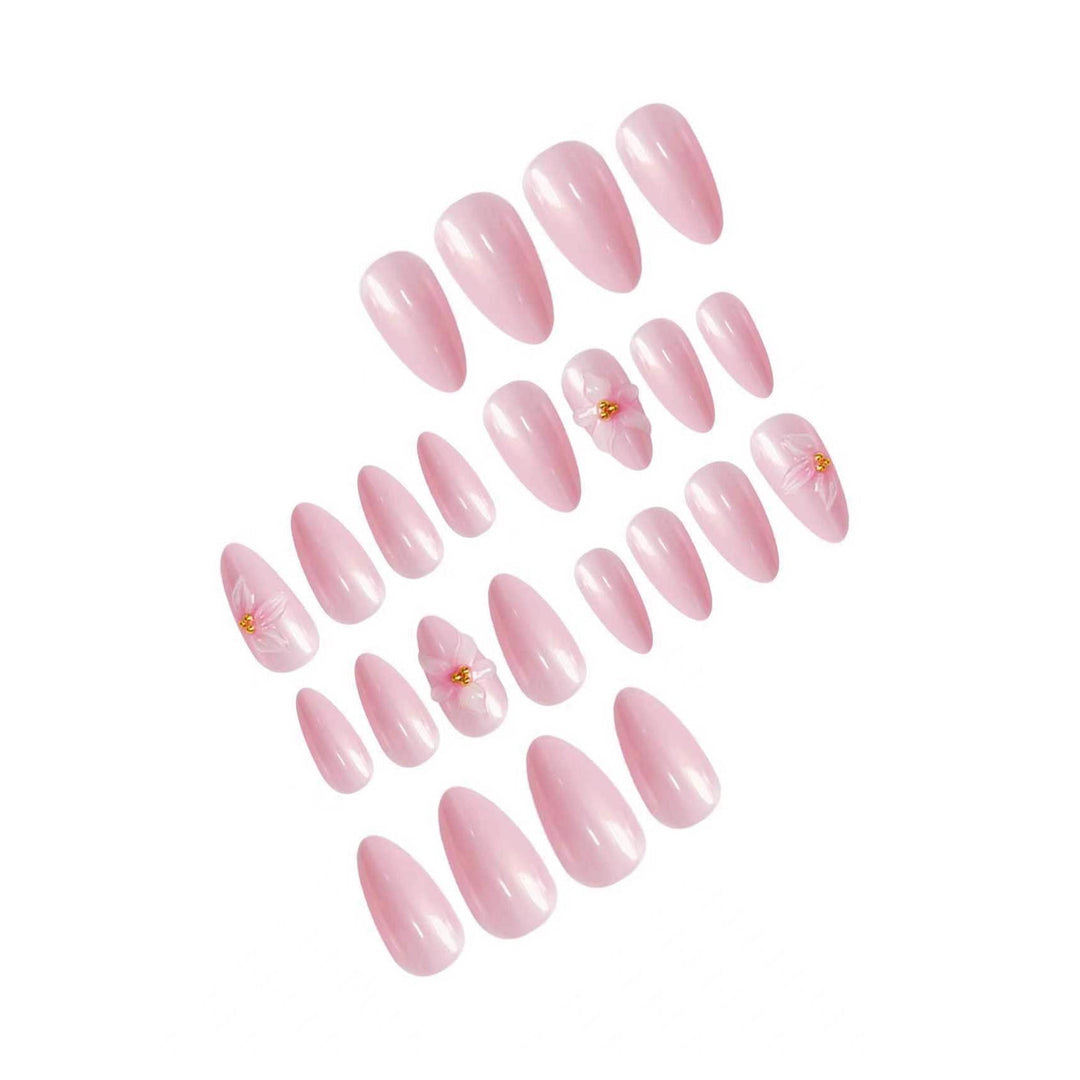 Floral-Decorated Stiletto Press-On Nail Art Kalsten