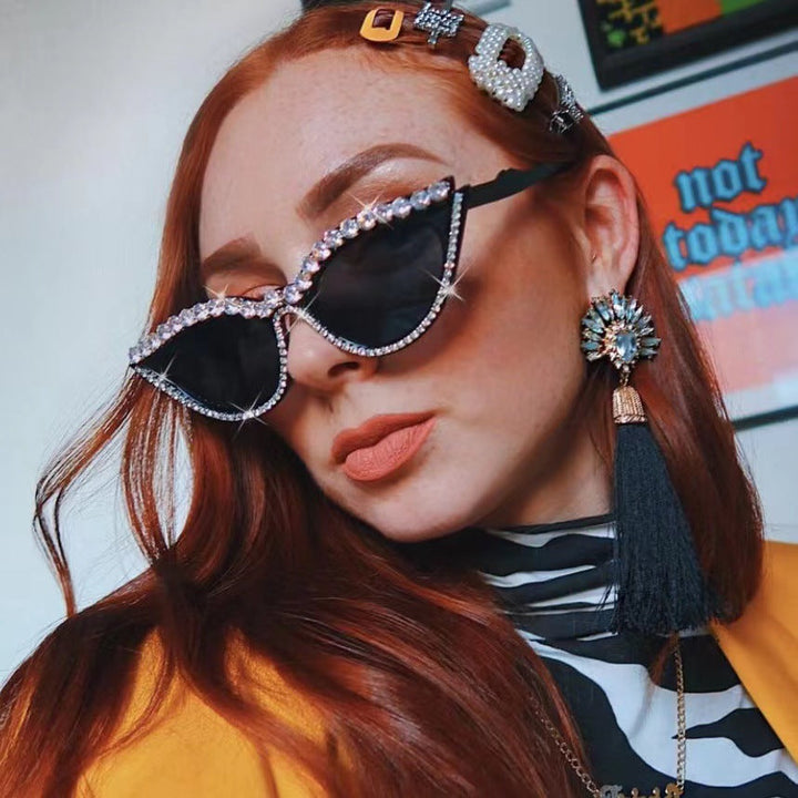 Women's extravagant cat-eye sunglasses with glamorous crystal embellishments Kalsten