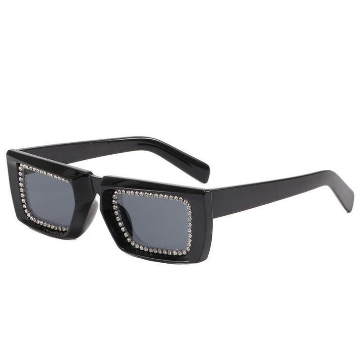 Women extravagant square sunglasses with glittering frame Kalsten