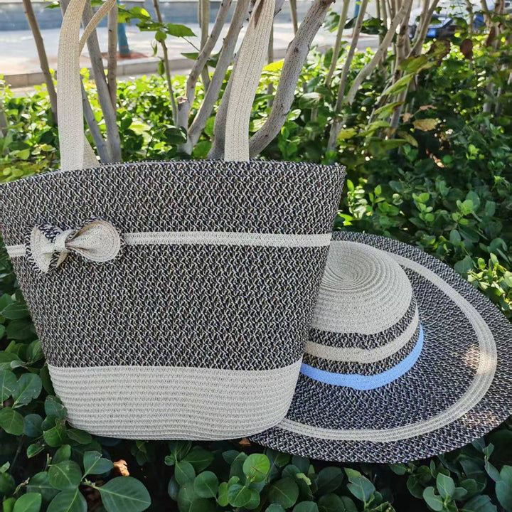 Elegant sun hat with wide brim and subtle stripe pattern Kalsten