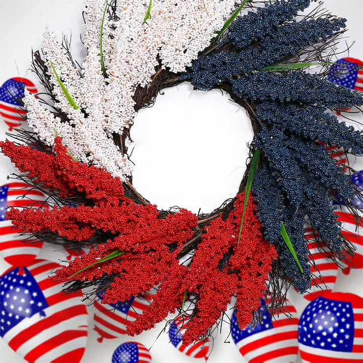 Unisex hanging floral swag with large bow and artificial berry branches Kalsten