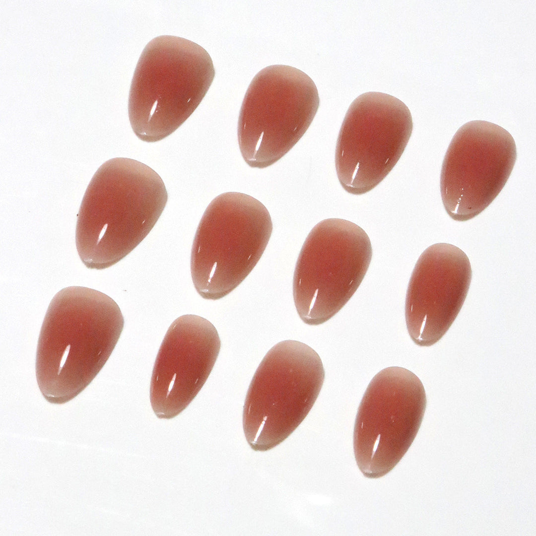 Glossy Ombre Almond-Shaped Nail Tips Kalsten