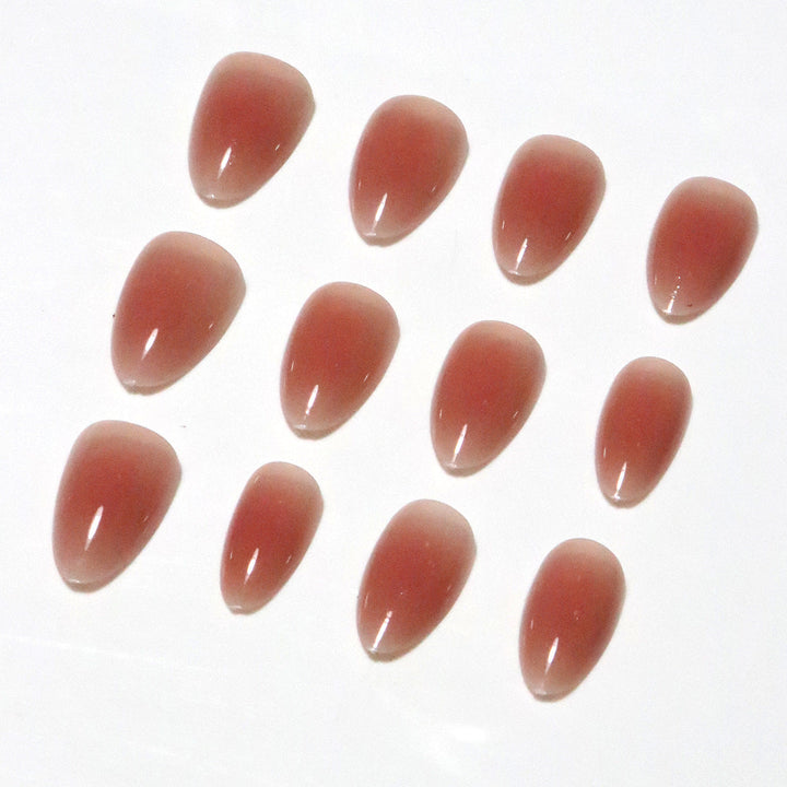 Glossy Ombre Almond-Shaped Nail Tips Kalsten