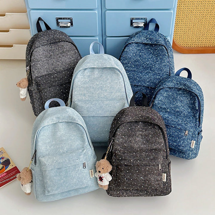 Casual Lightweight Backpack with Polka Dot Design Kalsten
