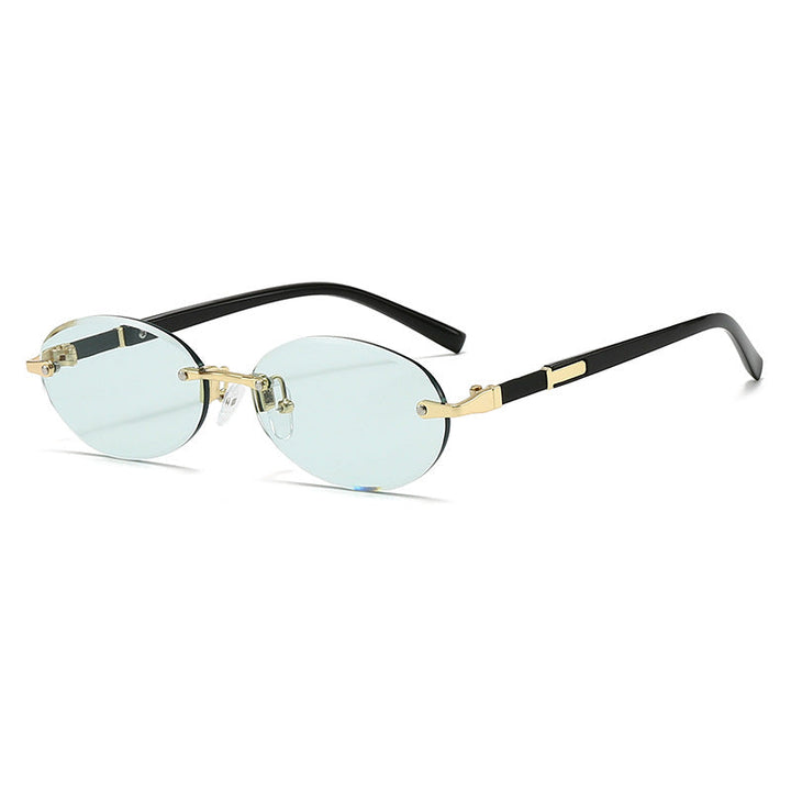 Women’s fashionable oval sunglasses with trendy metal frame Kalsten