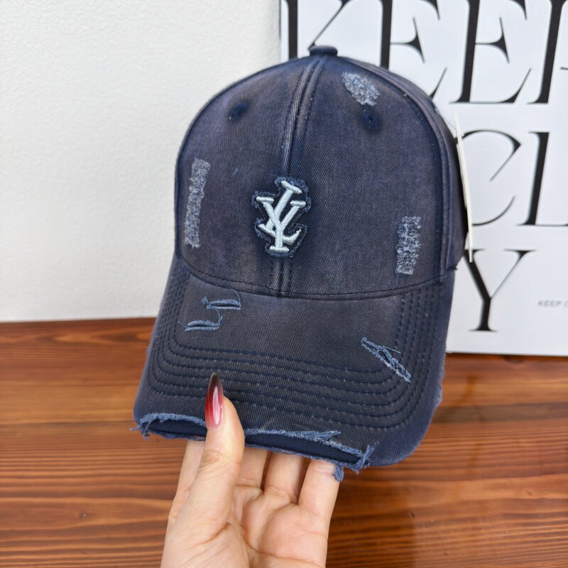 Men's Distressed Denim Adjustable Baseball Cap Kalsten