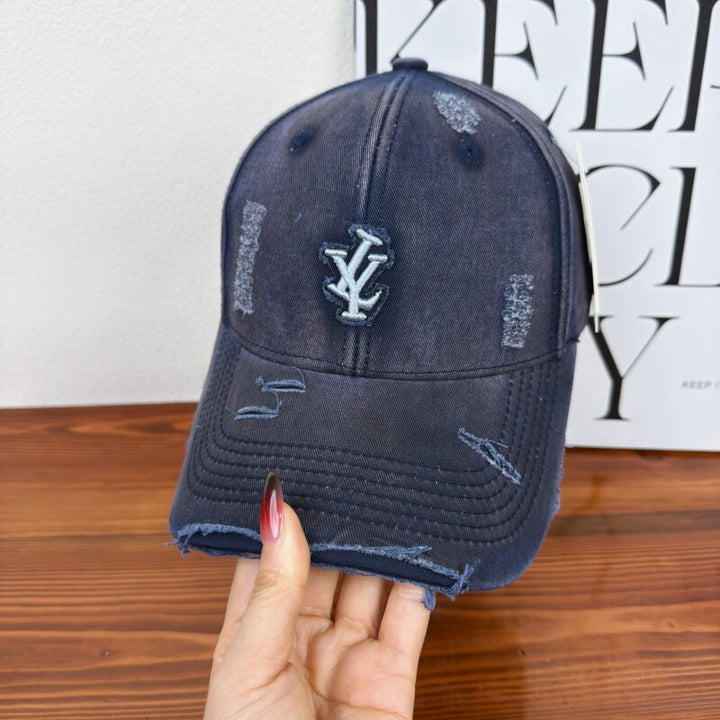 Men's Distressed Denim Adjustable Baseball Cap Kalsten