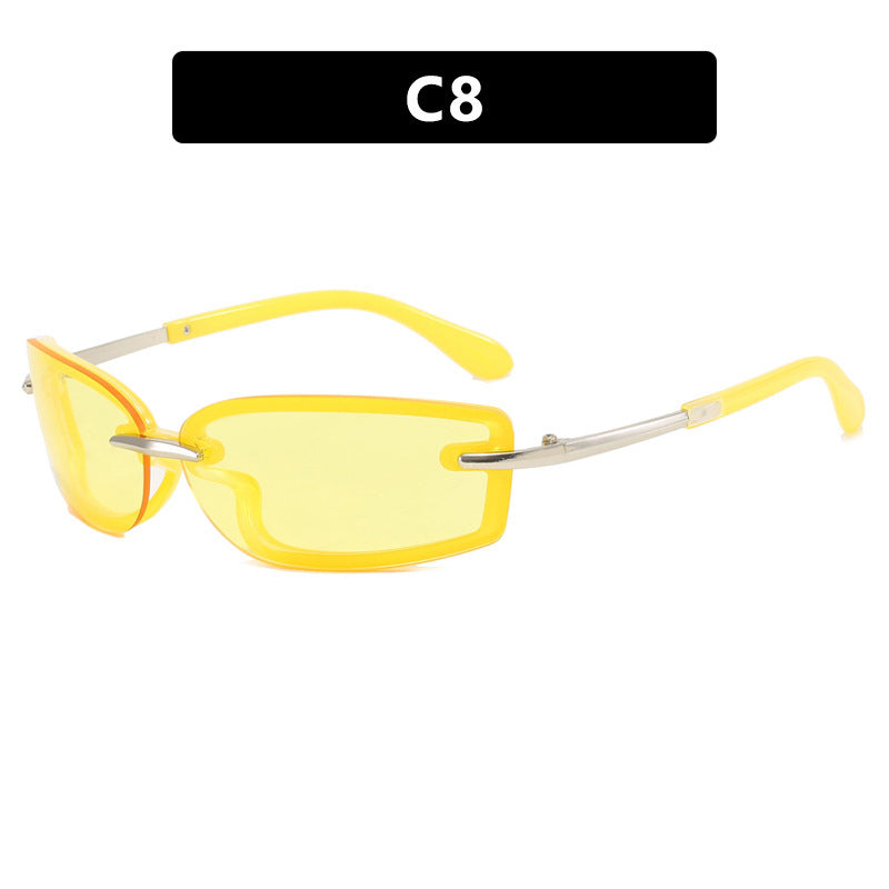 Women's fashionable sunglasses in futuristic design and transparent frame Kalsten