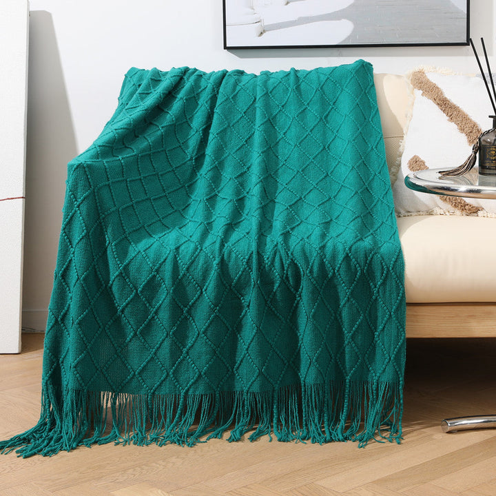 Women’s knitted blanket with textured wave pattern Kalsten