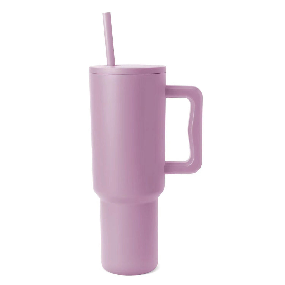Women thermos cup with ergonomic handle and integrated straw Kalsten