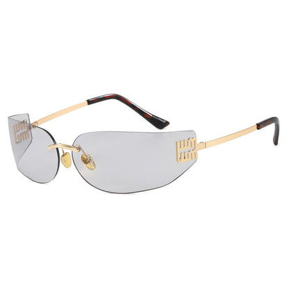 Women's futuristic designer sunglasses with unusual frame and UV protection Skanto