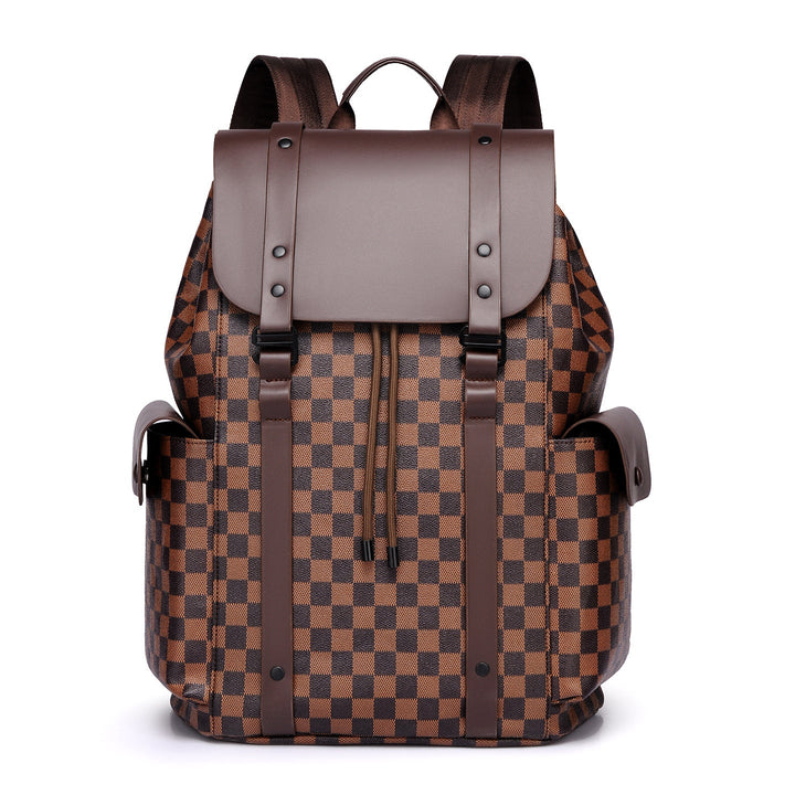Vintage Checkered Pattern Backpack Kalsten