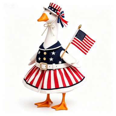 Unisex decorative fabric gander with patriotic costume and removable top hat Kalsten