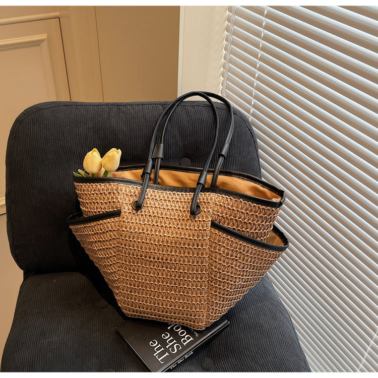 Spacious basket bag with fine leather accents Kalsten