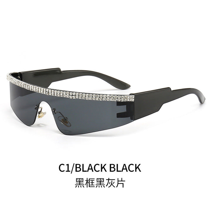 Women's Fashion Glamour Sunglasses with Rhinestone-Embellished Frame Kalsten