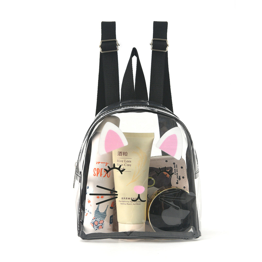 Transparent backpack with playful cat design Kalsten