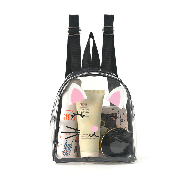 Transparent backpack with playful cat design Kalsten