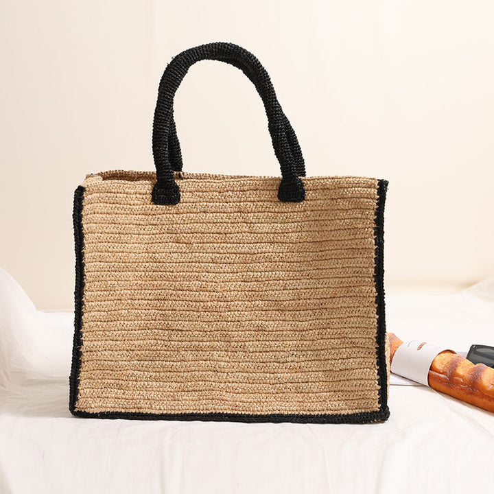 Handmade basket bag with reinforced handles Kalsten