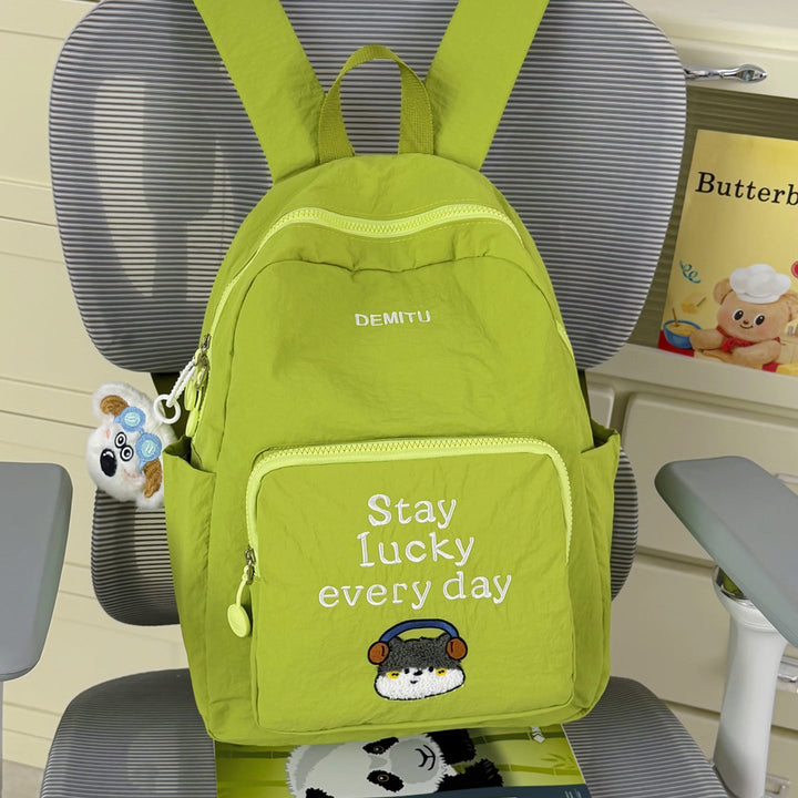 Embroidered Fun Character School Backpack