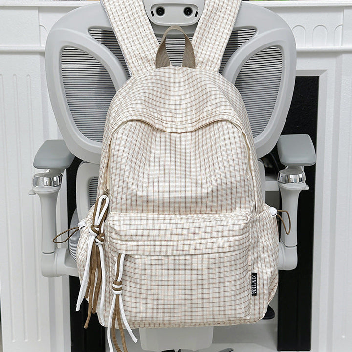 Checked Patterned Casual Backpack