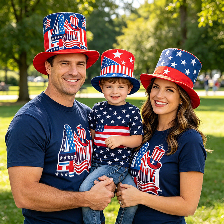 Unisex nano patriotic party top hat with Independence Day motif and lightweight polyester construction One size Kalsten
