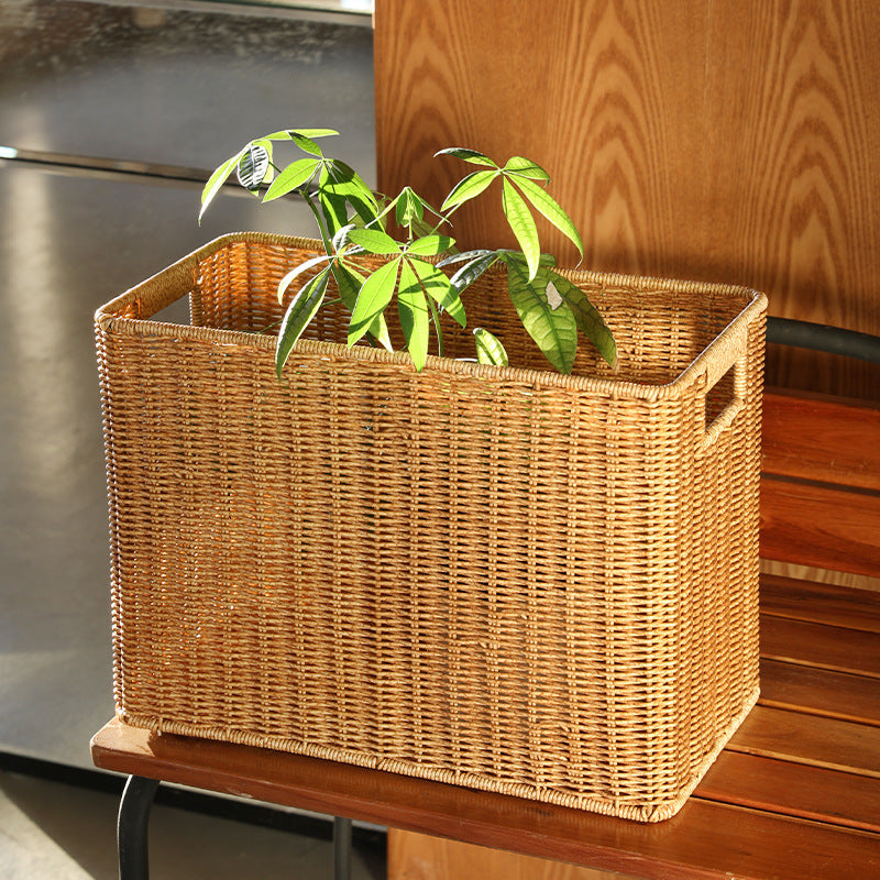 Rectangular Woven Storage Bin with Handles Kalsten